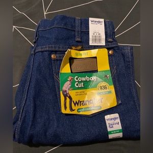 Men's Wrangler® Cowboy Cut® Slim Fit Blue Rigid Jean 936PWD 31X30